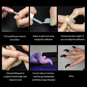 Miss100 adet kartal pençe şekli kavisli yanlış Nail İpuçları yarım kapak özel şekilli sivri uzatma tasarım çivi sanat İpuçları - Product Image 3