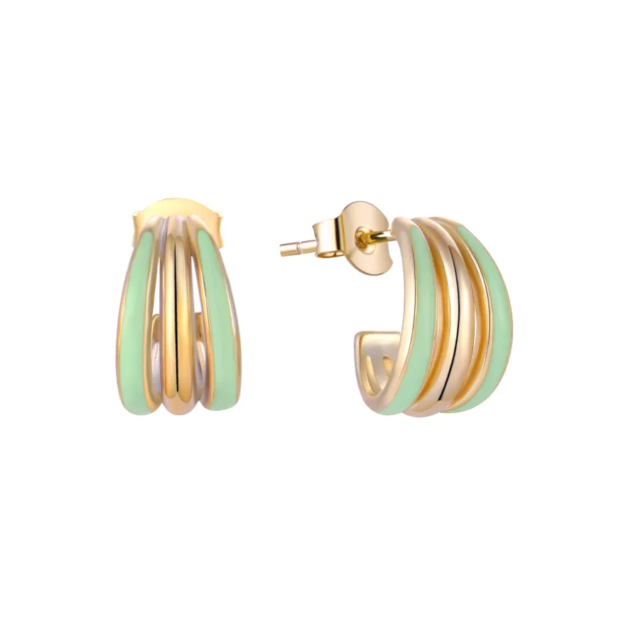 YILUN JEUWERKUNST elegante und stilvolle vergoldete Emamel-Ohrringe 925 Sterling-Silber-Emaille-Ohrringe für Damen zu jedem Anlass