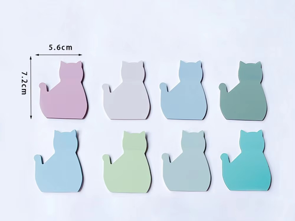 1 lot de 400 feuilles de papier en forme de chat, couleurs Morandi.