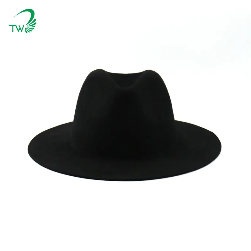 Изготовленный На Заказ повседневную жизнь унисекс высокого качества широкополая Панамская шляпа австралийской шерсти унисекс шерсть черная фетровая шляпа