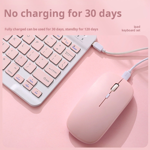 Mini teclado y ratón inalámbrico portátil de 10 pulgadas para juegos, combos de ratón para tableta, Pc, teléfono móvil, teclado Bluetooth, combos de ratón - Product Image 4