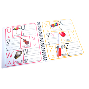 Printing Professional Children Wipe Clean Book with Pen Alphabet and Number Learn to <strong>Write</strong> Wire-O Book - Product Image 5