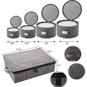 Set 5 Quilted Dinnerware Storage Containers Hard Shell Stackable China Storage Set for Cups Mugs Folding for Preservation - Product Image 6