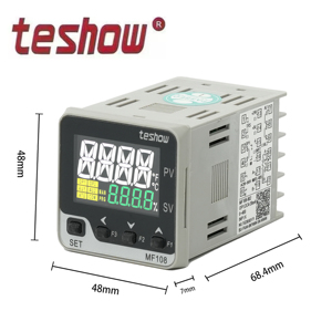 Teshow-Controlador de termostato PID de salida dual, pantalla LCD dual, una alarma K, controlador de temperatura de plástico - Product Image 2