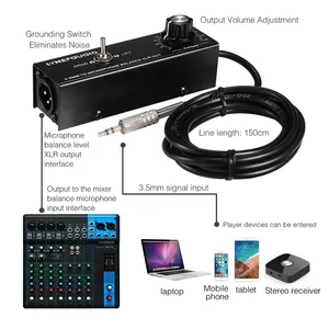 Nivel de micrófono de conversión estéreo de 3,5mm señal equilibrada interfaz XLR salida altavoces de PVC combinación blindaje Stock disponible - Product Image 6