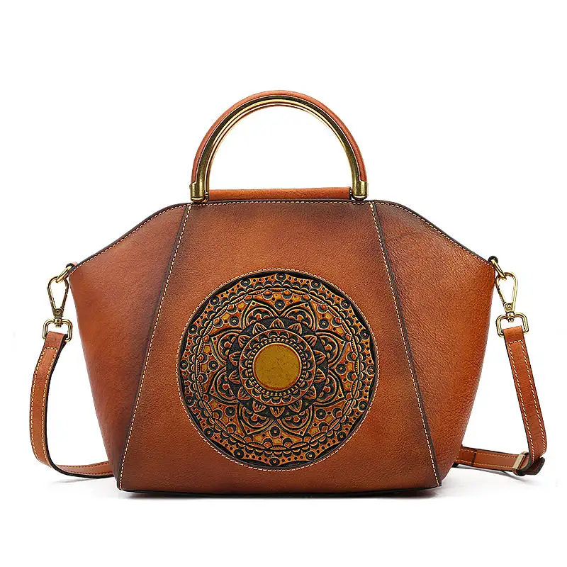 2024 chaud luxe rétro Totem femmes sac en cuir populaire personnalisé luxe dame fourre-tout sac à main fabricant concevoir votre sac à main pour fille