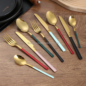 批发彩色镀金餐具套装耐用时尚，适合任何活动 - Product Image 5