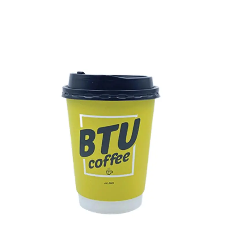 6oz 8oz 12oz 16oz Disposable Single/Double Wall Paper Cup Takeout Coffee Cup With Lids