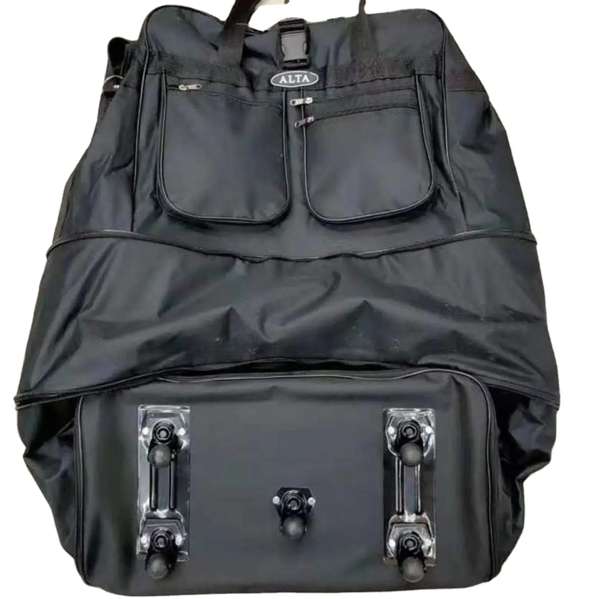 حقيبة سفر كلاسيكية باللون الأسود, حقيبة سفر كلاسيكية باللون الأسود قياس 36 بوصة تحمل على عربات السفر مع 5 عجلات