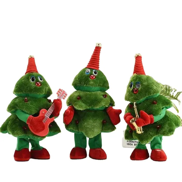 2023 Natal brinquedos elétricos de pelúcia pode cantar e dançar Árvore de Natal Papai Noel e renas Para As Crianças Presente