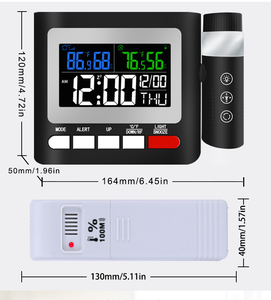 Nhà máy đầy màu sắc màn hình LCD nhiệt độ độ ẩm màn hình đồng hồ báo thức với tường thời gian Chức năng chiếu cho trang trí nội thất văn phòng - Product Image 5