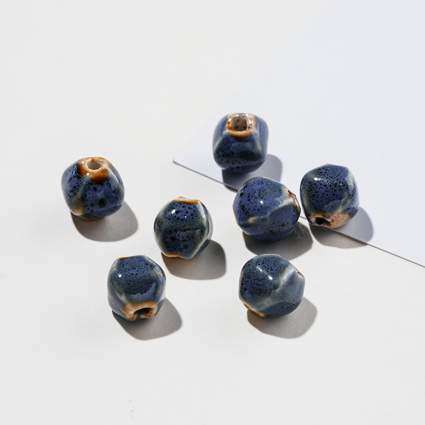 Irregular purple-blue glaze