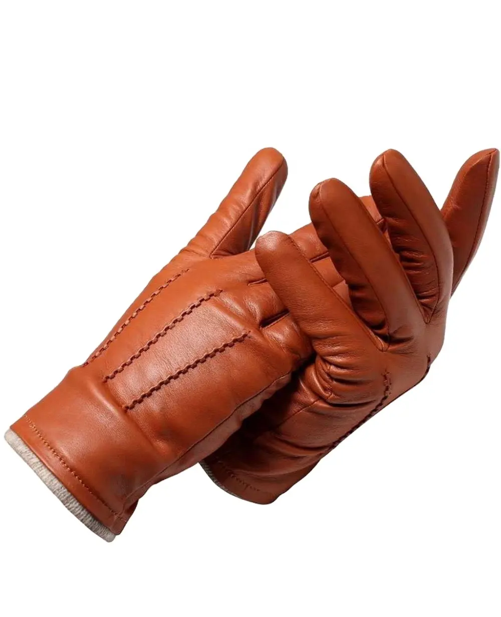 Wholesale price High quality Women Men Warm Winter Dressing Genuine Leather Glove Double Face Leather Glove