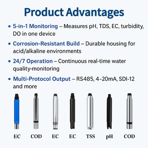 Water品質監視12V 24V Module 4-20mA RS485 Modbus Water PH Sensor For Fish Pool Agriculture Irrigation - Product Image 4