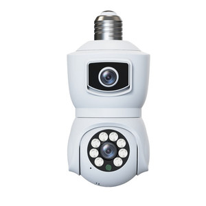 Cámara de Seguridad Interior H.265 Intercomunicador de voz Lente dual Visión nocturna a todo color Tipo de bombilla Gran angular Sensor CMOS Tarjeta SD - Product Image 1