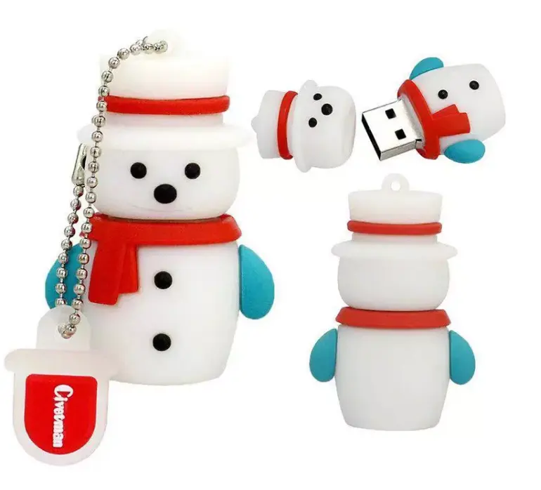 Dropshipping Cartoon Pvc Usb Flash Drive Pendrive Christmas Gift Sock Keychain Usb Flash Drive With Custom Logo