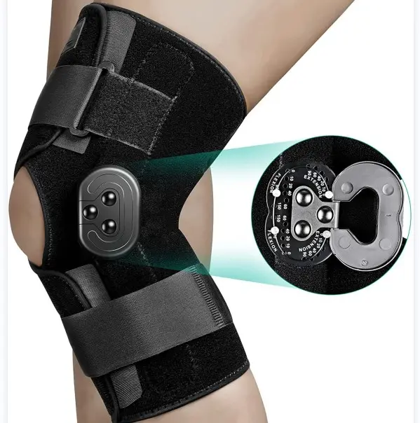 Bretelles de soutien du genou en néoprène orthèse de genou rom réglable arthrite articulaire attelle de genou articulée