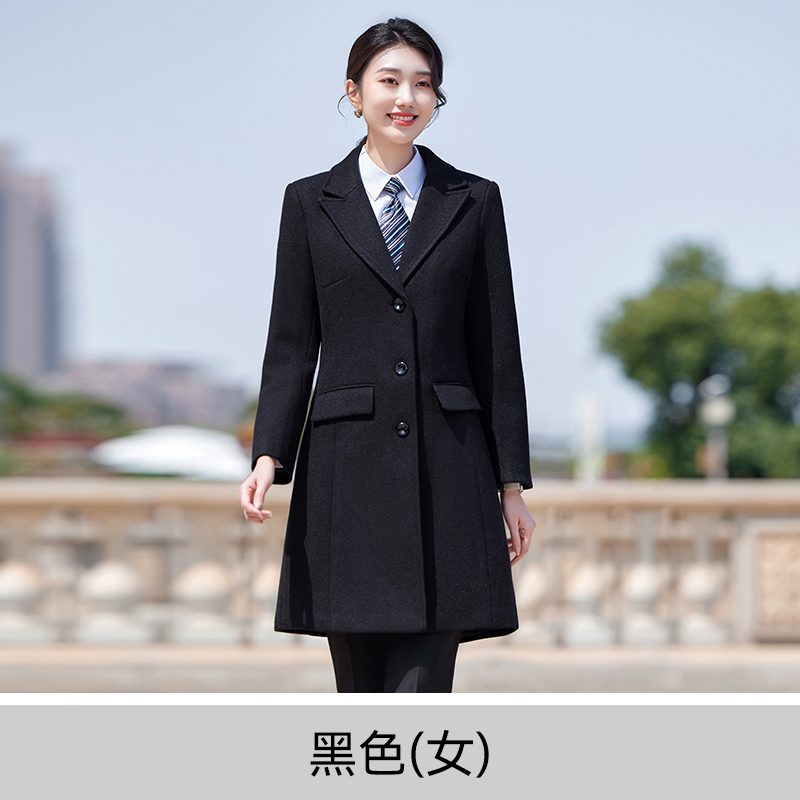 (Femelle) Manteau en laine noire