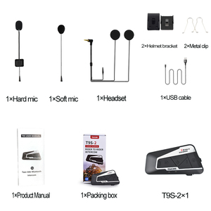 Toucare-sistema de comunicación T9S 2, intercomunicador para casco de motocicleta, BT, auriculares, intercomunicador para moto, bluetooth - Product Image 1