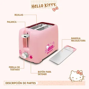 Hello Kitty HK-T2 Điện Màu Hồng Nướng Bánh Mỳ Thép Không Gỉ Nhà Ở Chức Năng Tự Động Cho Nướng Cho Hộ Gia Đình Và Khách Sạn Sử Dụng - Product Image 6