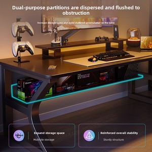 Adjustable Metal <strong>Computer</strong> <strong>Desk</strong> Simple Workbench Design for Home Study Gaming Pegboard Bedroom Work Desktop School - Product Image 3