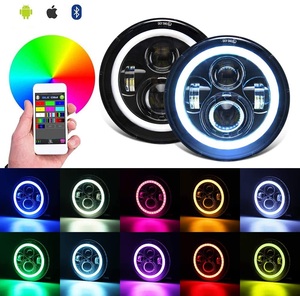 Yüksek kaliteli RGB renk 7 inç araba LED ışıkları IP67 onaylı yuvarlak LED projektör far DRL ve dönüş sinyal ışığı ampul - Product Image 5