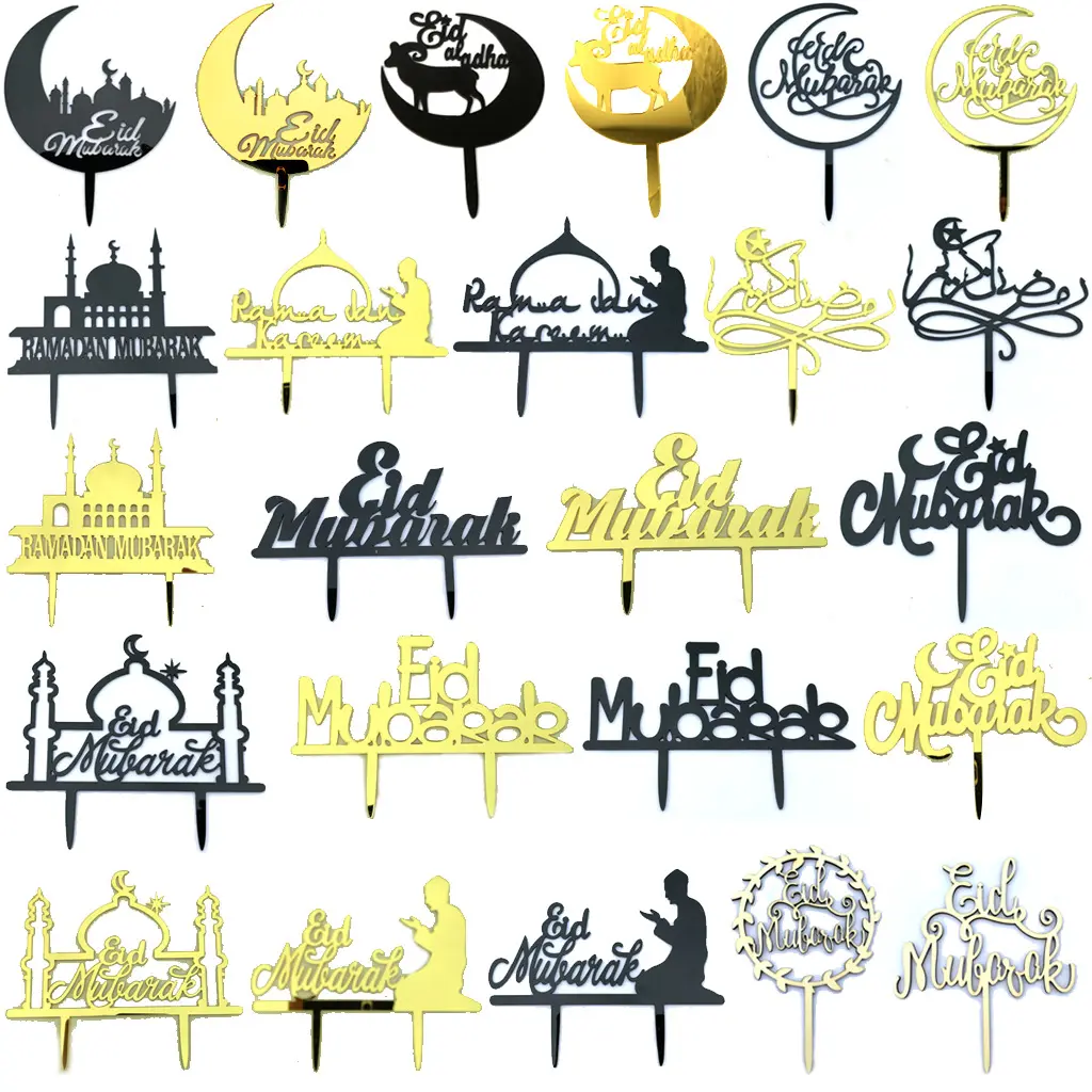 Acryl-Kuchen-Dekorationswerkzeuge für Eid-Kuchen-Topper und muslimischen Ramadan-Schmuck wesentliche Kuchen-Dekorationszubehör