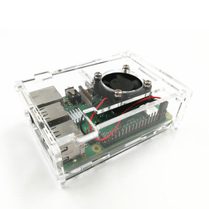 Funda acrílica para Raspberry Pi 3 Modelo B + 3B Cubierta de caja transparente Carcasa Ventilador DE REFRIGERACIÓN OPCIONAL PARA Raspberry Pi 3B/3B +