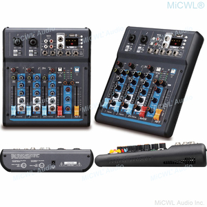 MiCWL X4 taşınabilir Mini 4 kanal ses karıştırma konsolu ses DJ denetleyici stüdyo sahne canlı mikser 48V mavi USB - Product Image 5