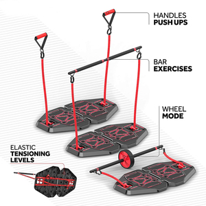 Multi-functional Portable Fitness Kit <strong>Exercise</strong> Equipment <strong>AB</strong> Roller Wheel Resistance Bands Pull up Bar for <strong>Total</strong> Body Workout