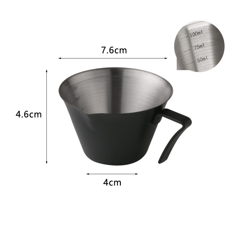 Taza de extracción de café con 7 asas, color negro, 100 ml.