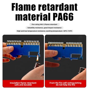 WZOODQ 12-Way 010 serisi pirinç DIN ray bara 6x9mm mavi taban elektrik bağlantı vida Terminal bloğu güç kutusu için - Product Image 5