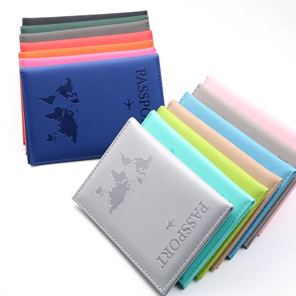 Water Resistant Multi Color PU Leather Passport Holder for Travel card holder sim holder Passport Cover for Lady and Gentleman