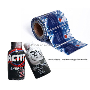 PETG Biodegradable Materials <strong>Plastic</strong> Sleeve Shrink <strong>Film</strong> Wrapping Packaging Energy Shot Energy Drink Labeling