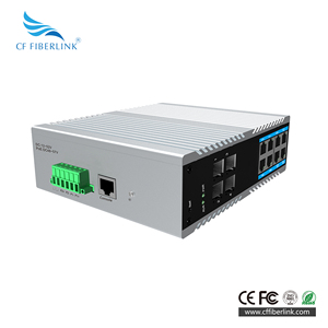 SNMP ve QoS yönetimi ile 12 Port endüstriyel Ethernet Fiber optik anahtar SFP Form faktörü 120km mesafe - Product Image 2