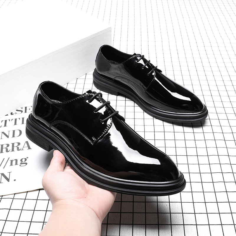 Genuine Leather Stylish Shoe Casual Dress Formal Loafers Men Black S219-3531 ((STOCK ITEM) 5 PRISTINE