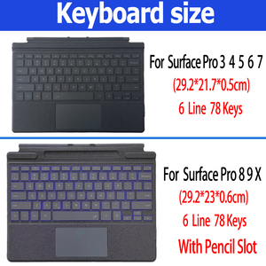 2024热销超薄触摸板定制语言键盘适用于微软Surface Go 1 2 3 4 Pro 3 4 5 6 7 Pro 8 9 X键盘 - Product Image 5