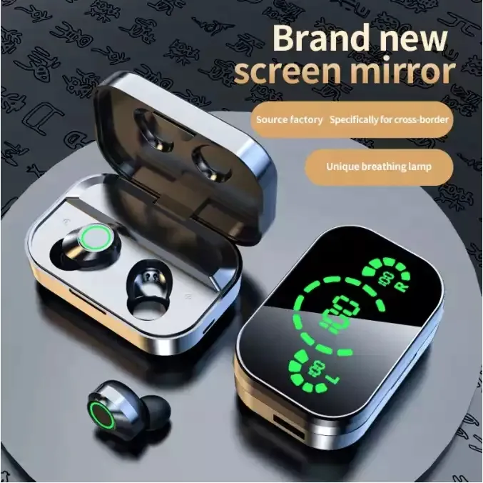YD03 mirror tws wireless headphones fone de ouvido Earphones Sport Earbuds bt5.3 anc Headset With Mic Charging Box For All Phone