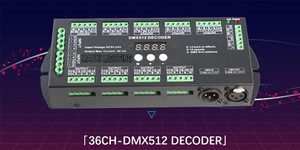 Decodificador DMX512 con pantalla Digital, 36 canales, 30 canales, 24 canales, RGB, 72 atenuadores, controlador RJ45, dmx, receptor de 36CH
