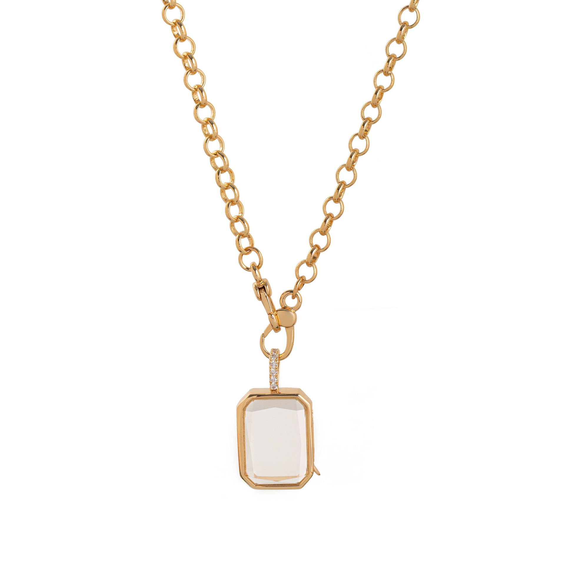 Rectangular transparent box necklace