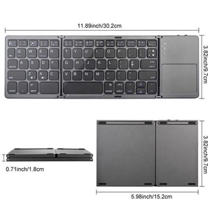 B033 <strong>Keyboard</strong> OEM Russian Spanish Arabic Azerty French <strong>Mini</strong> Foldable Wireless <strong>Bluetooth</strong> <strong>Keyboard</strong> With Touchpad for Phone Tablet - Product Image 6
