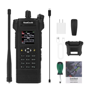 Hamgeek APX-8000 12 Wát VHF UHF Walkie Talkie Dual Band đài phát thanh (màu đen) duplex chế độ + Lập trình Cáp - Product Image 1