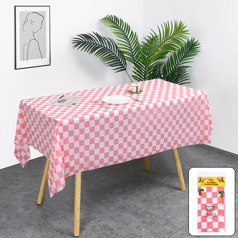 Damier rose et blanc