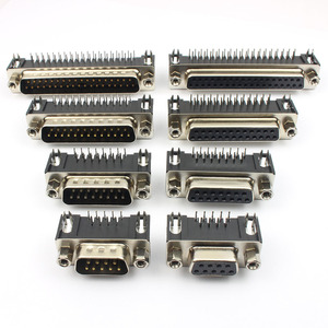 D-SUB 9 15 25 37ขาขั้วต่อ PCB ตัวผู้ตัวเมียพร้อมชุดซ็อกเก็ตปลั๊กสกรูอะแดปเตอร์มุมฉาก2แถว DB9 DB37 DB25 DB15 - Product Image 1