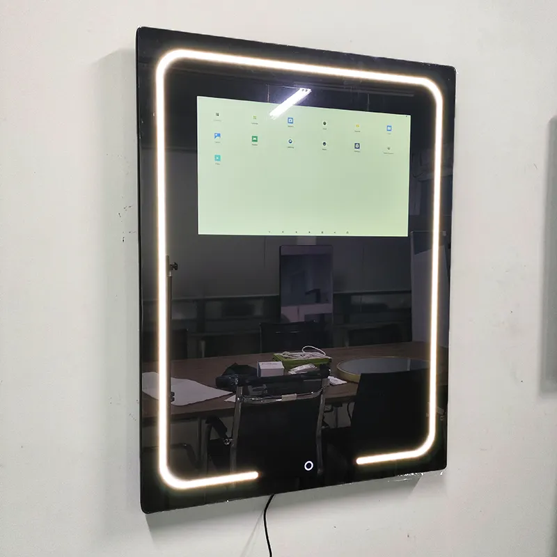 Smart Mirror Intelligenter Wand spiegel mit LED-Leuchten und Digitaluhr spiegel Smart TV