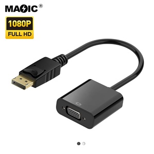 金メッキフルHD1080P DisplayPort DP-VGAコンバーターDisplayPort-VGAアダプター (コンピューターデスクトップラップトップモニター用) - Product Image 1