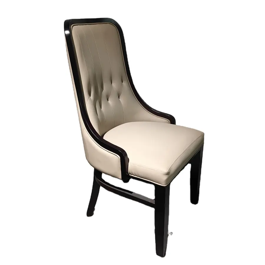 Moldura de madeira sólida estilo novo, quadro nórdico para cadeira de jantar restaurante com cadeira de pu móveis para casa