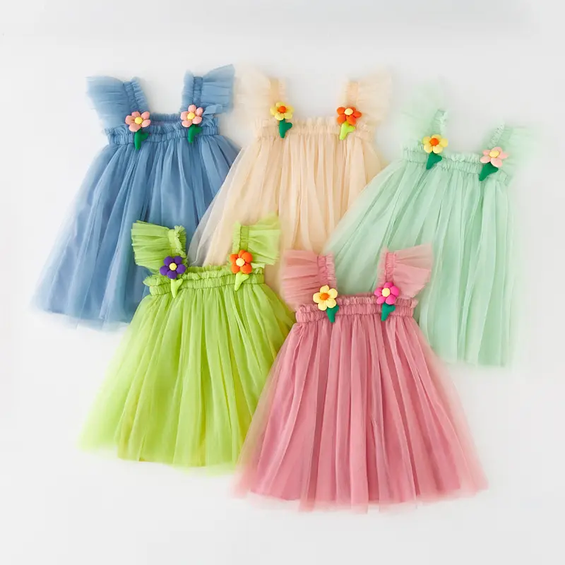 2024 Hot Selling Summer Baby Clothes Tutu Skirts Toddler Girls Party Dresses Kids Clothing Princess Girl Lace Tulle Dress
