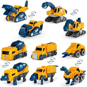 ロボット建設車両は、耐久性のあるコネクタを備えた子供のおもちゃのための5個の変換ロボットを設定します教育用STEMおもちゃ - Product Image 3