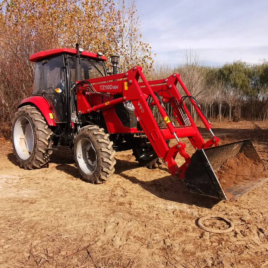 Tractor agrícola YTO 80HP NLX804 4X4 con retroexcavadora de carga frontal